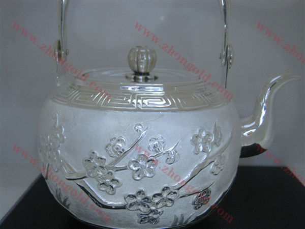 家用金银制品 纯金银茶壶